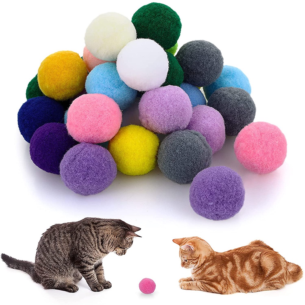 10pcs Pompom Kucing Mainan Kucing Warna-Warni Untuk Kucing Indoor Untuk Menangkap Kejar, Menggores Mewah DIY Mainan Mengunyah Anak Kucing, Mainan Interaktif Untuk Kucing