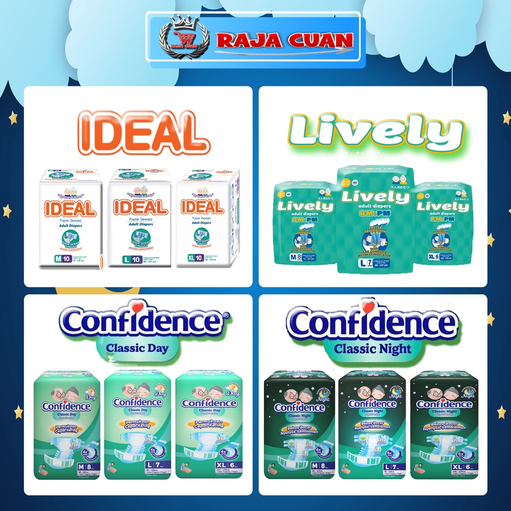 Popok Dewasa Perekat LIVELY CONFIDENCE IDEAL