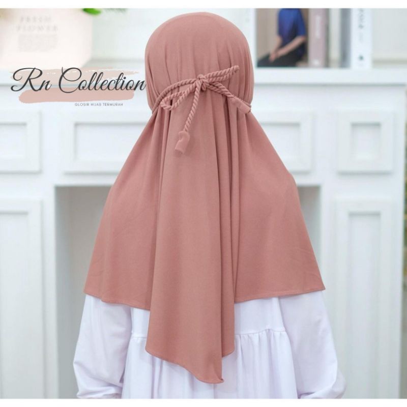 Hijab Tali Kepang bawah Rempel Kids/Serut/Jilbab Kerut Bawah Anak