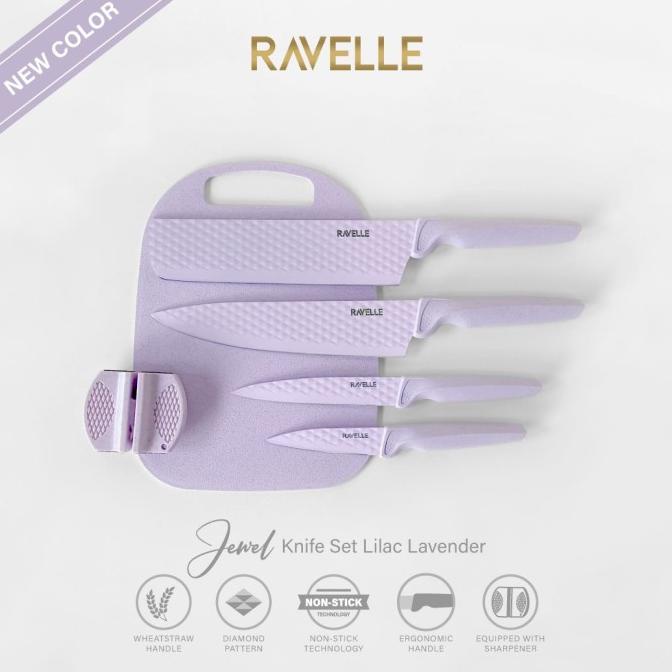 Pisau Set Ravelle - Jewel Knife Set 6in1 Ravelle - Lilac Lavender