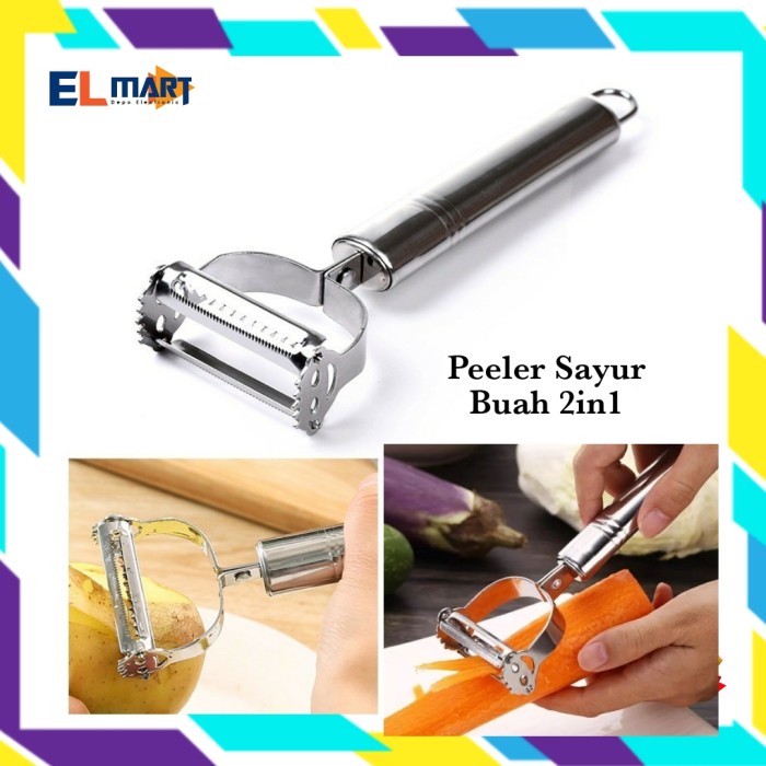 Pisau PST05 Pengupas Kulit Buah Sayur 2in1 Peeler Greater Stainless