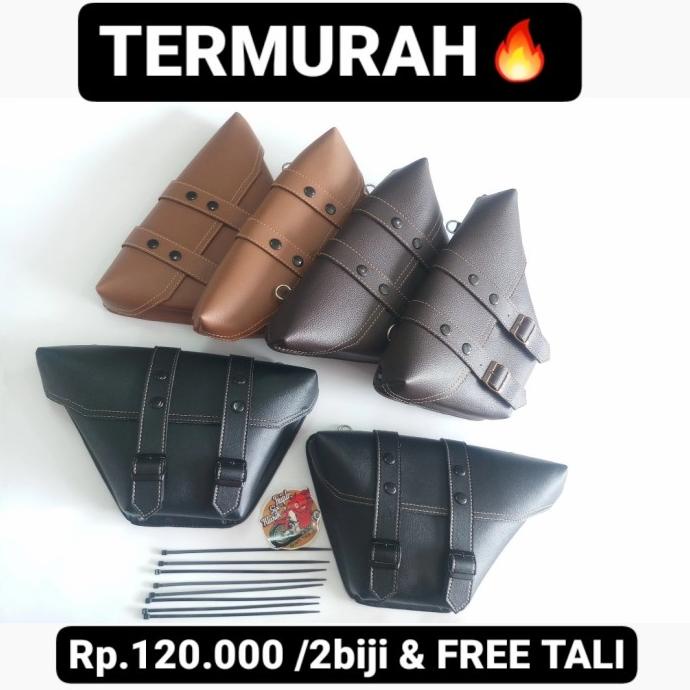 Tas Motor Klasik / Side Bag / Cover Aki Japstyle Chopper Cb100 Moge