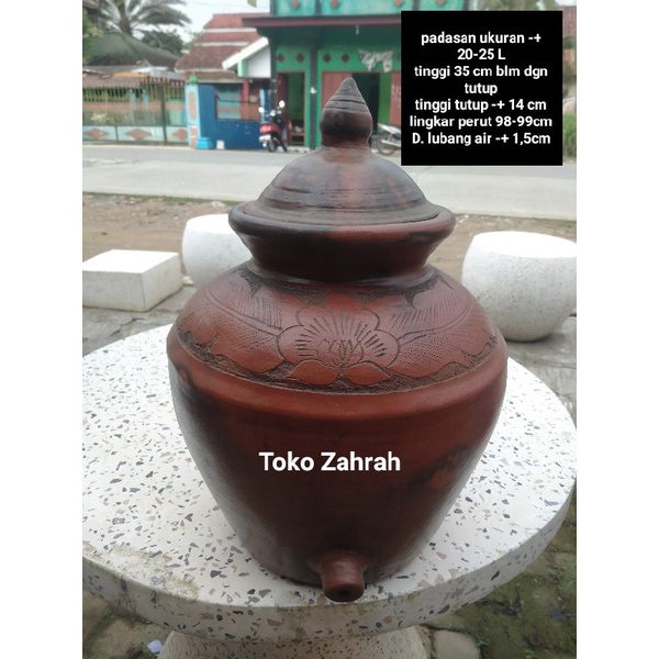 Padasan Air wudhu Gentong Wudhu Tanah Liat sudah + peti kayu