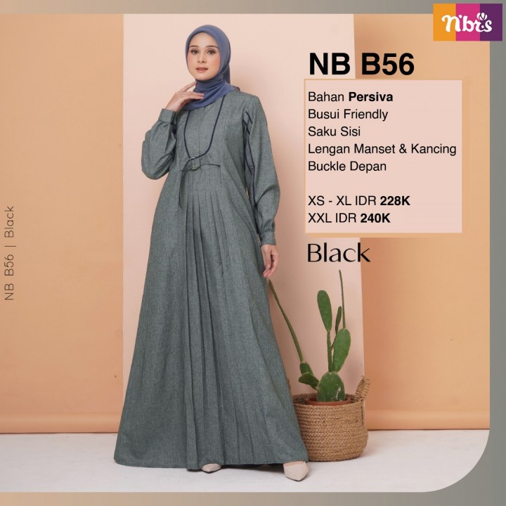 Gamis Nibras NB B56 BLACK Dress SIZE L