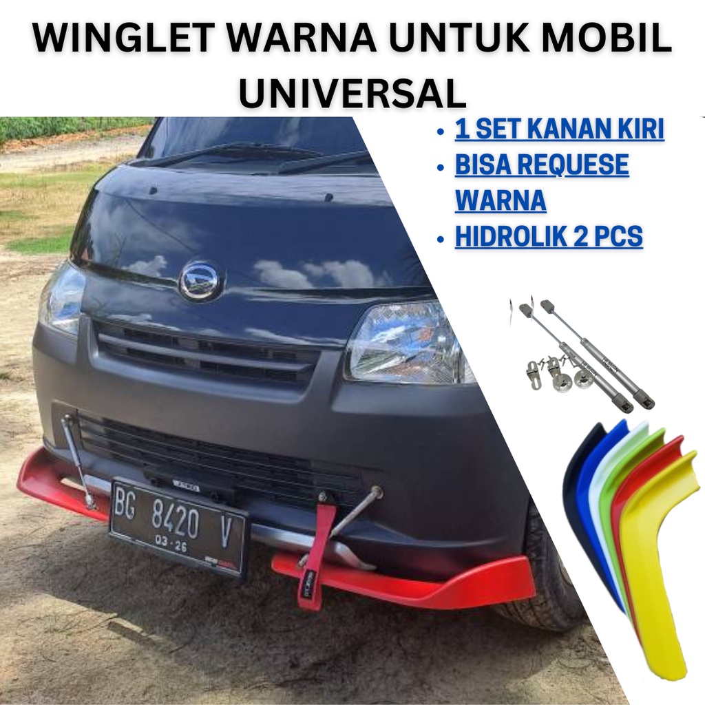 Jual WINGLET WARNA SET HIDROLIK MOBIL UNIVERSAL SATU SET KANAN KIRI ...