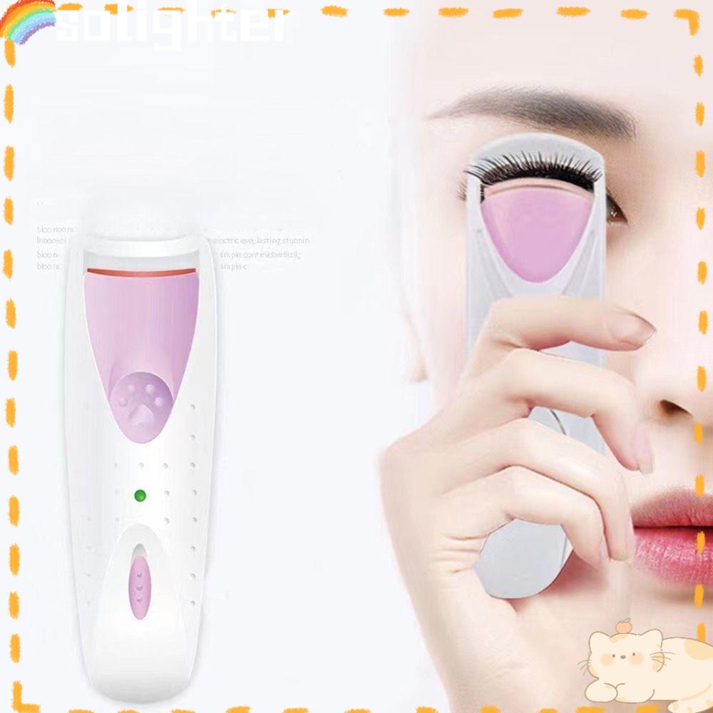 Solighter Penjepit Bulu Mata Hadiah Cepat Pemanas Kecantikan Mata Natural Curling Eyelashes Aid