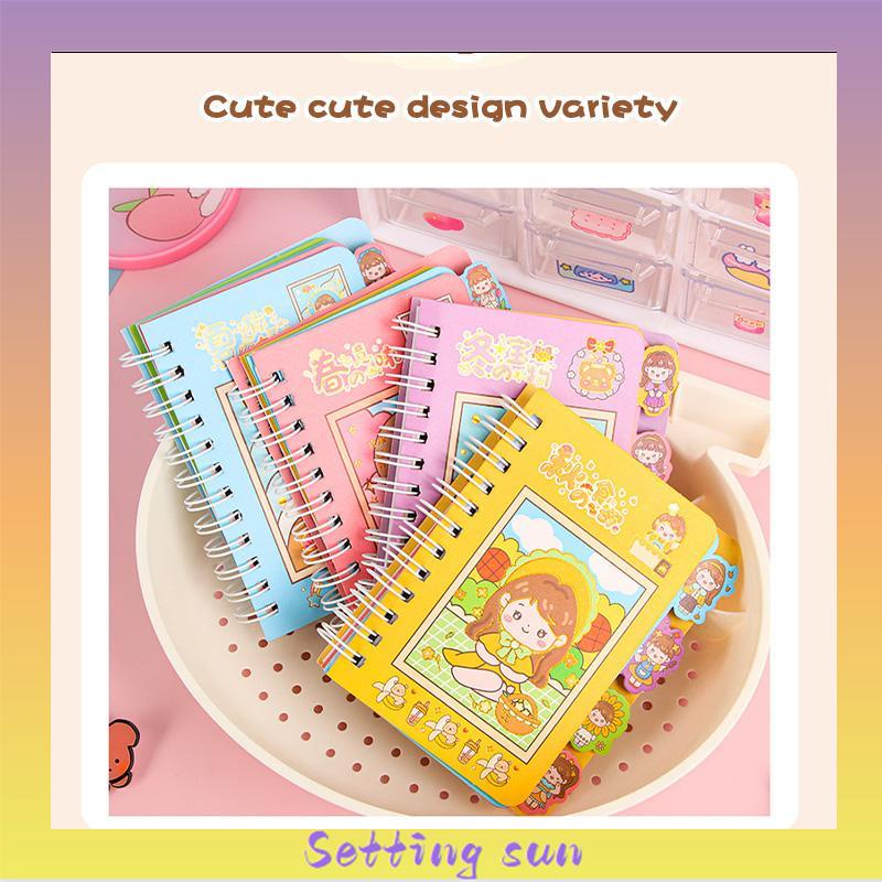 Buku Catatan Lucu Siswa Scrapbook Coil  Buku Portabel  Dengan Stiker Di Dalamnya TN