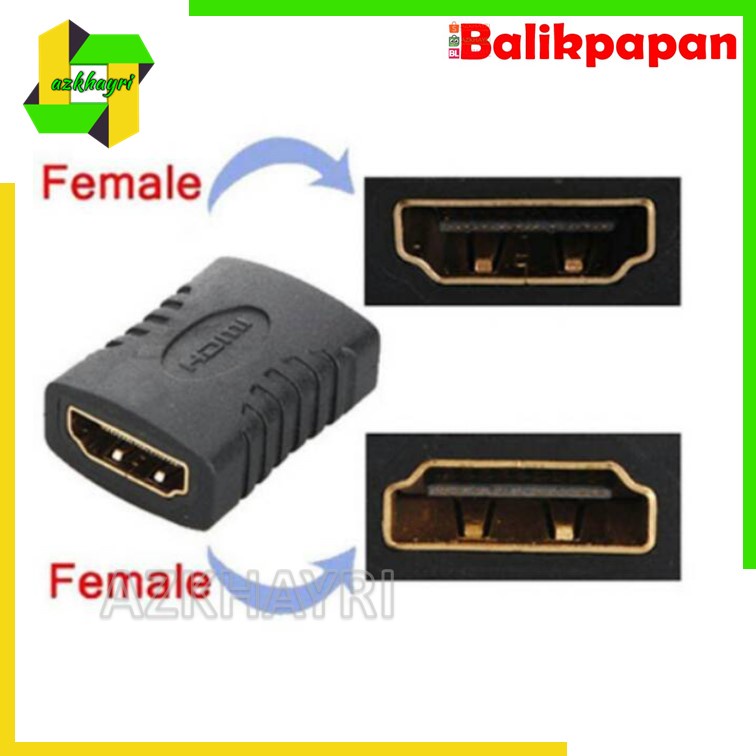 Gender HDMI Adapter FEMALE to FEMALE sambungan konektor connector extension