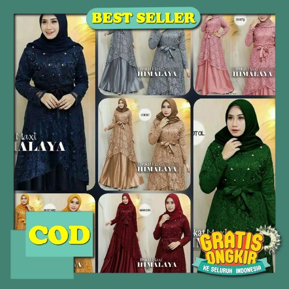 Bisa Cod'Layla Dress Gamis Wanita Dewasa Kondangan Model Terbaru 2022 Simple Elegan Mewah M L Xl Bah