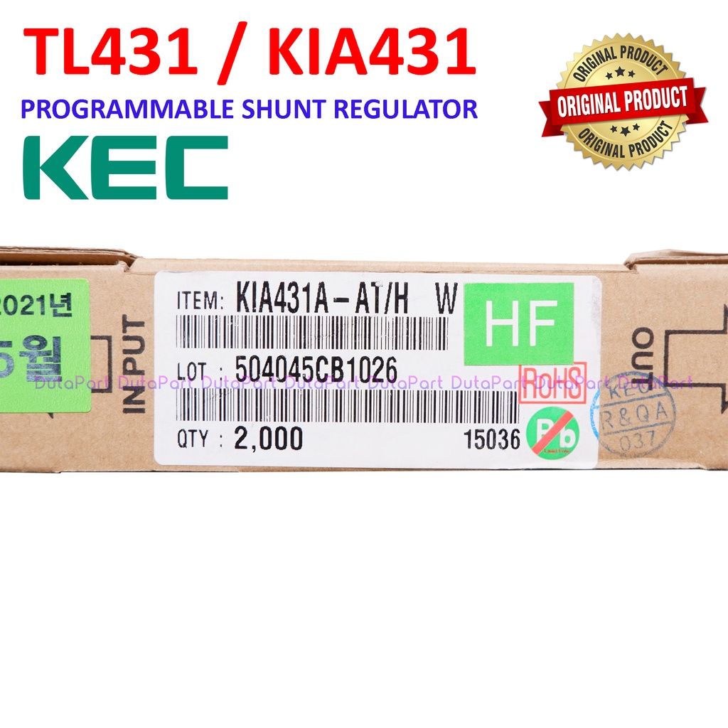 TL431 KIA431 ORIGINAL KEC KOREA Shunt Regulator TL KIA 431 TO-92