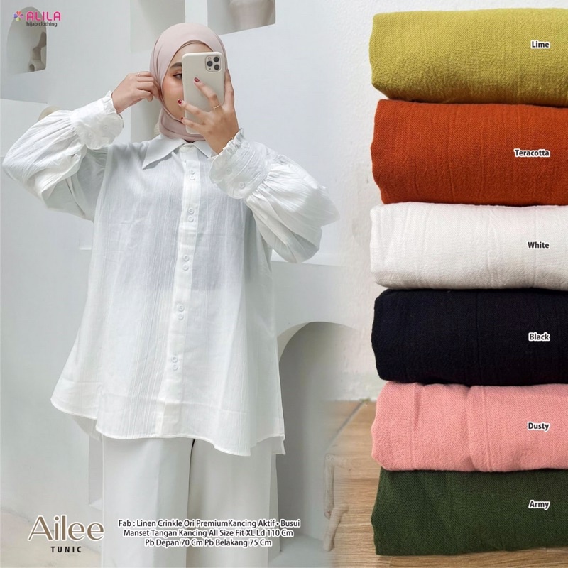 Ailee Tunik Atasan Remaja Wanita Linen Crinkle Ld 110 Original Alila