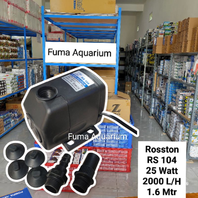 Pompa Celup power head ROSSTON RS 104 Filter Aquarium Kolam Hidroponik Low Watt Eco Power Submersible Pump