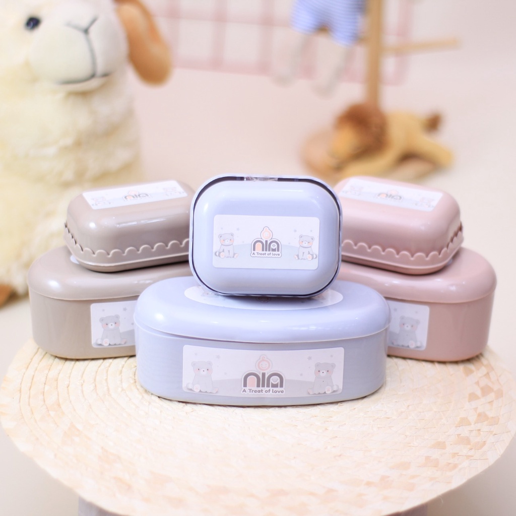 Tempat Bedak Bayi NIA + Sabun Bayi Warna Korea Lucu