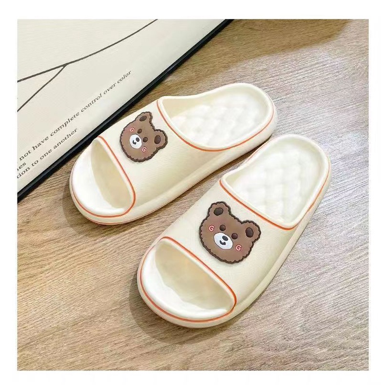 𝐄𝐁𝐒 ✅ SA021 Sandal Empuk EVA Import Sendal Rumah Motif Bear Petak Petak Cute Fashion Korea Wanita Bahan Rubber Anti Sakit