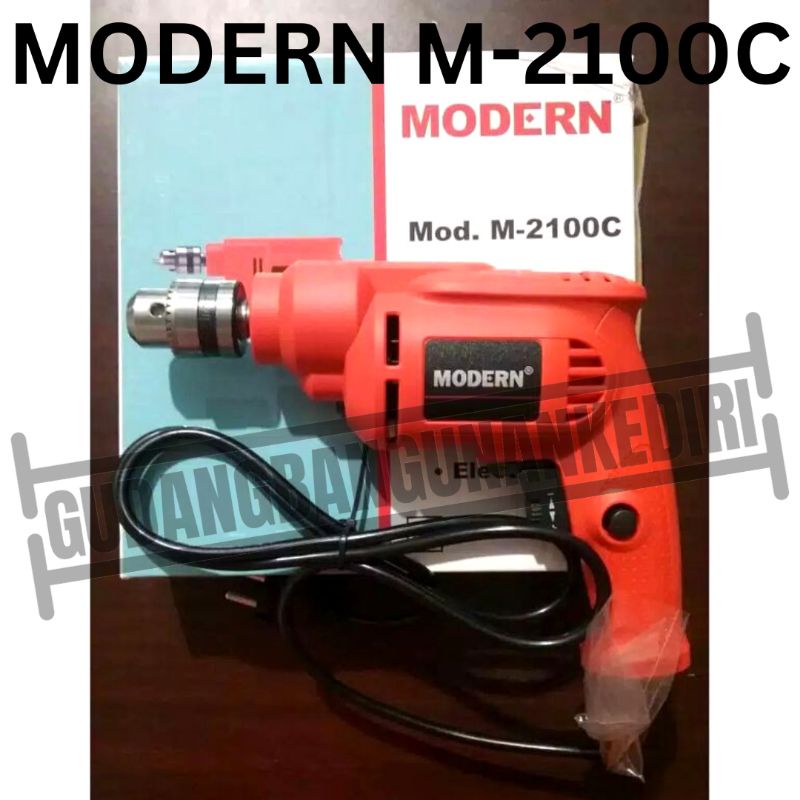 MODERN M-2100C Bor Listrik 10mm Tangan Kayu Besi Electric Drill 10 mm Mesin M2100C M-2100 C M2100 C