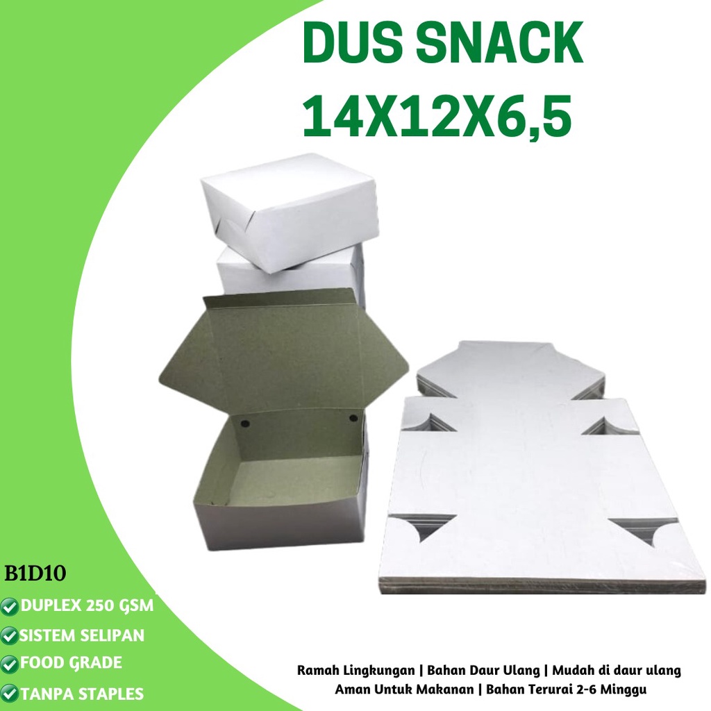 Box Snack 14x12Dus Kue Snack Box (B1D10-Non Laminasi)