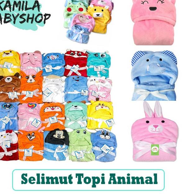 PROMO Selimut Bayi / Selimut Topi / Selimut Topi Karakter / Selimut Topi Animal / Selimut anak