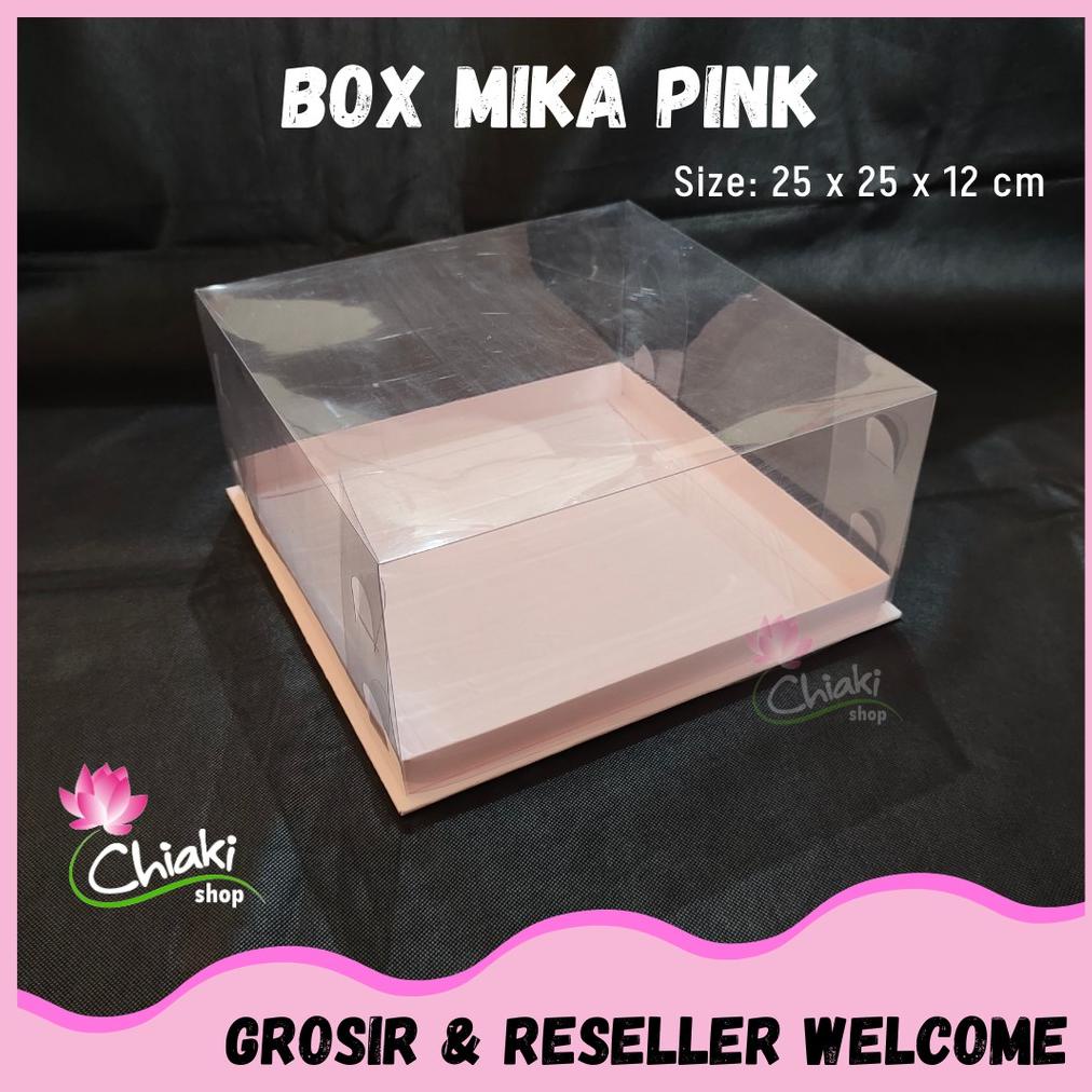 

[A(47 ♥) Box Mika PINK Uk 25 x 25 x T. 12 cm Cupcake isi 9 Cake Pudding Tart Dus Emas Karton Tebal CHIAKI pasti dikirim