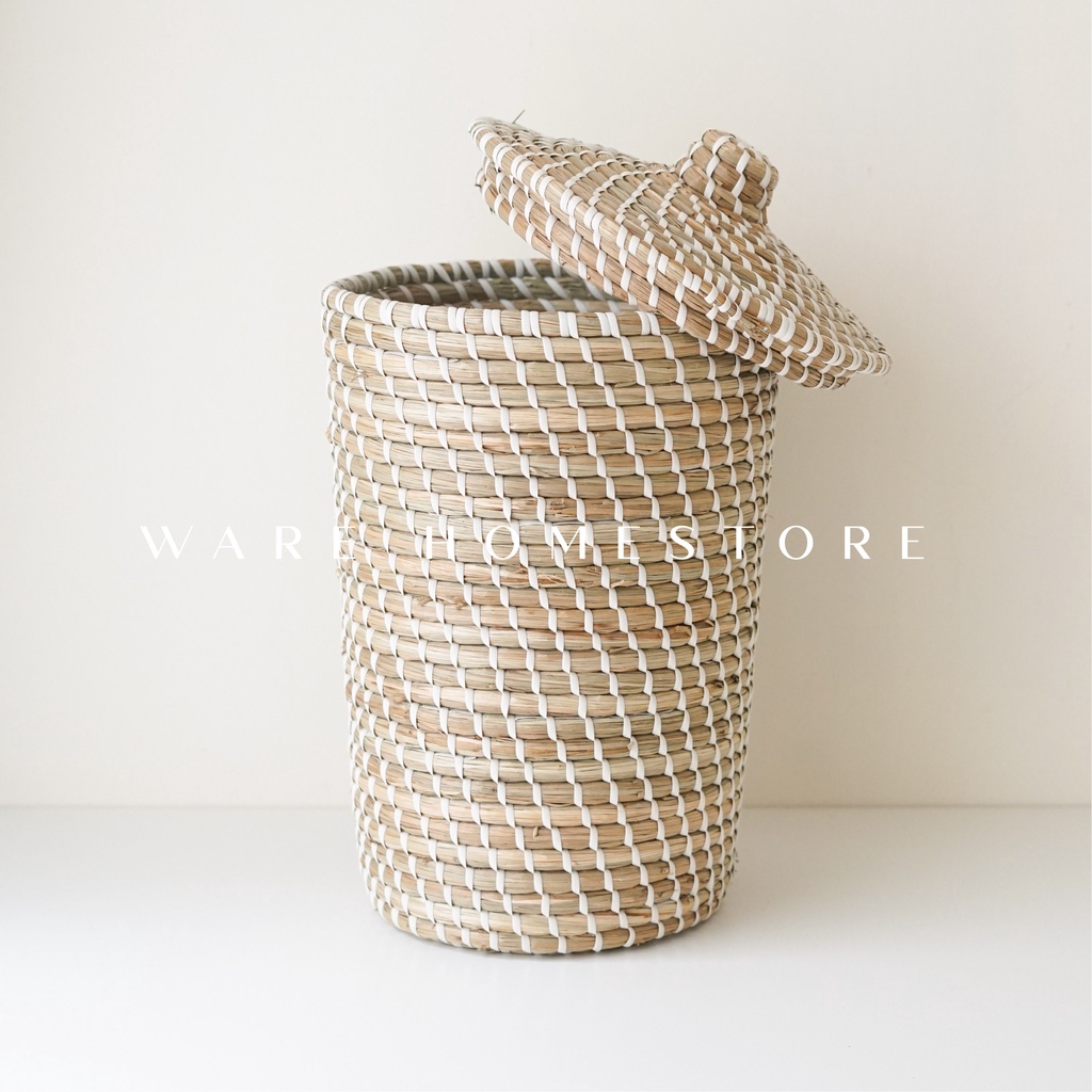 WARE HOMESTORE Keranjang Sampah Mendong / Keranjang Dustbin / Basket Bin / Basket Mendong - Tong Sam