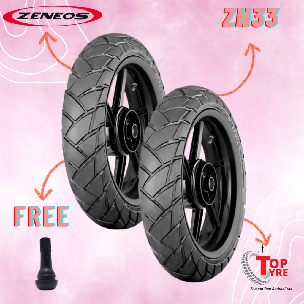 PAKET BAN MOTOR RING 17 ZENEOS TURINO 110/70-17 & 130/70-17 TUBELESS BAN MOTOR R15, VIXION, KLX, XSR