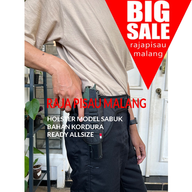 Sarung Pistol Sabuk - Holster - Hitam - Tactic