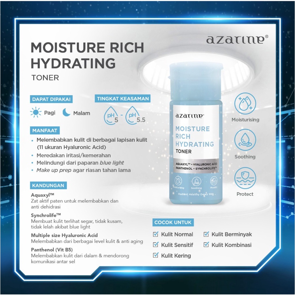 Azarine Toner 90 ml / Daily Beginner Exfoliating/ Moisture Hydaring / Multi Acids Glowing / Mild Purifying Toner