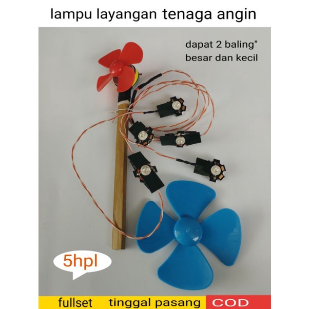 Dinamo lampu layangan 5 led hpl super terang / fullset