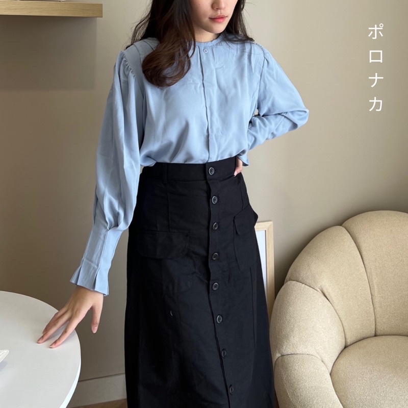 PORONAKA - SAYA Blouse Atasan Longsleeve Kantor