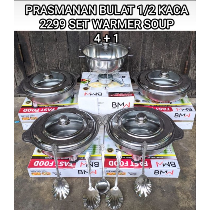 Prasmanan Bulat Stainless Set Tempat Sop