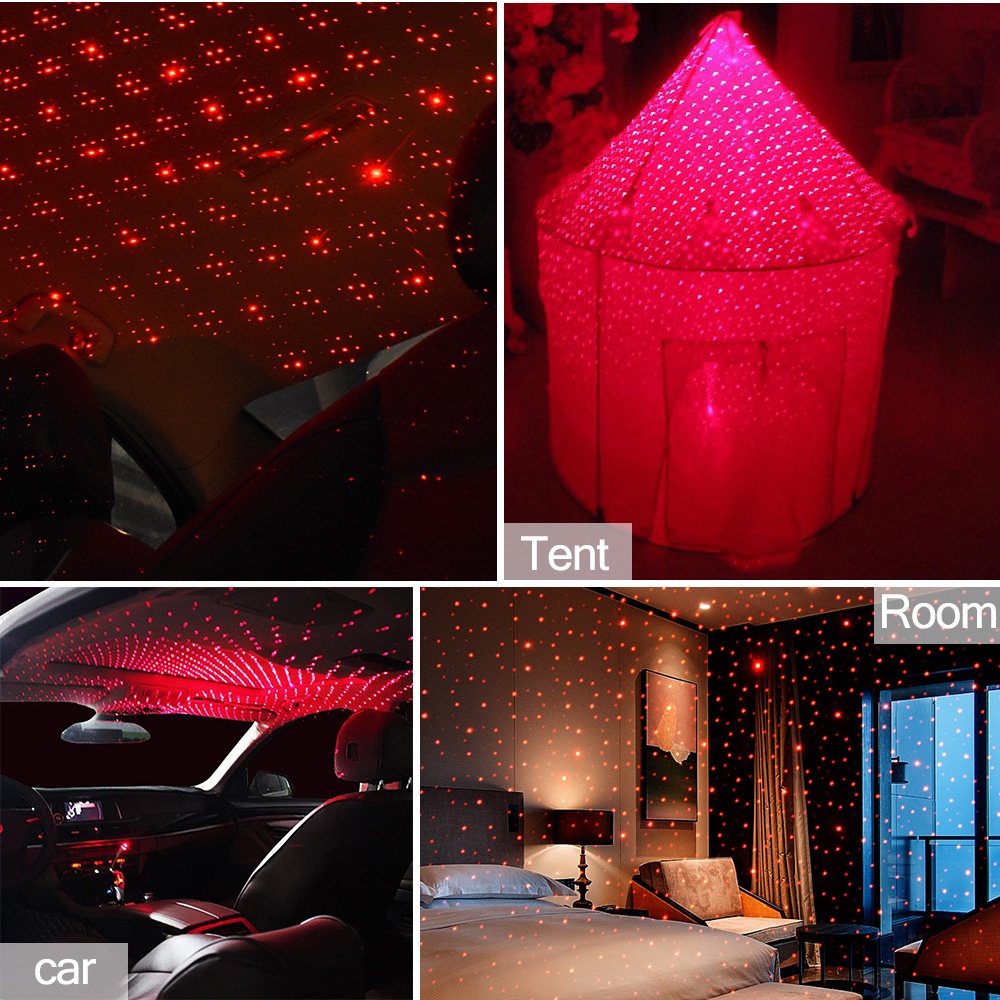 Romantis LED Mobil Atap Bintang Malam Lampu Proyektor Galaxy Lampu USB Dekorasi Kamar Dapat Disesuaikan Dekorasi Interior Otomatis Lampu