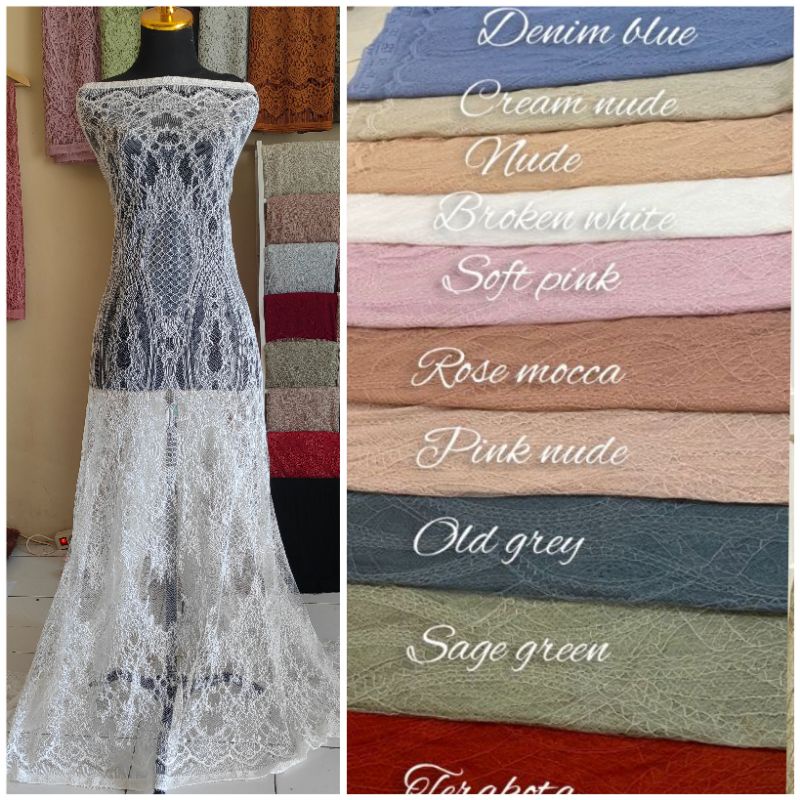 Jual Kain Brokat Chantilly Lace New Arrival Brokat Santili Shopee Indonesia