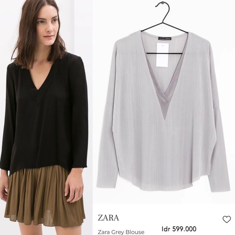 blouse Zara basic hitam wanita original new