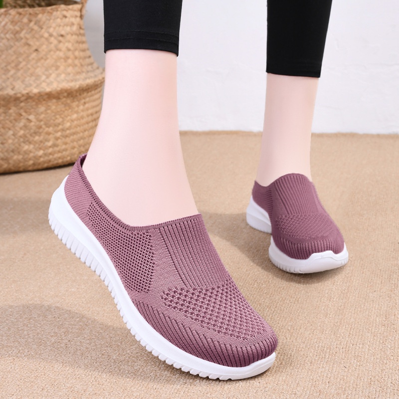 SHOEGALLERY LV0189 "FREE BOX" Sepatu Selop Import Wanita Rajut Karet