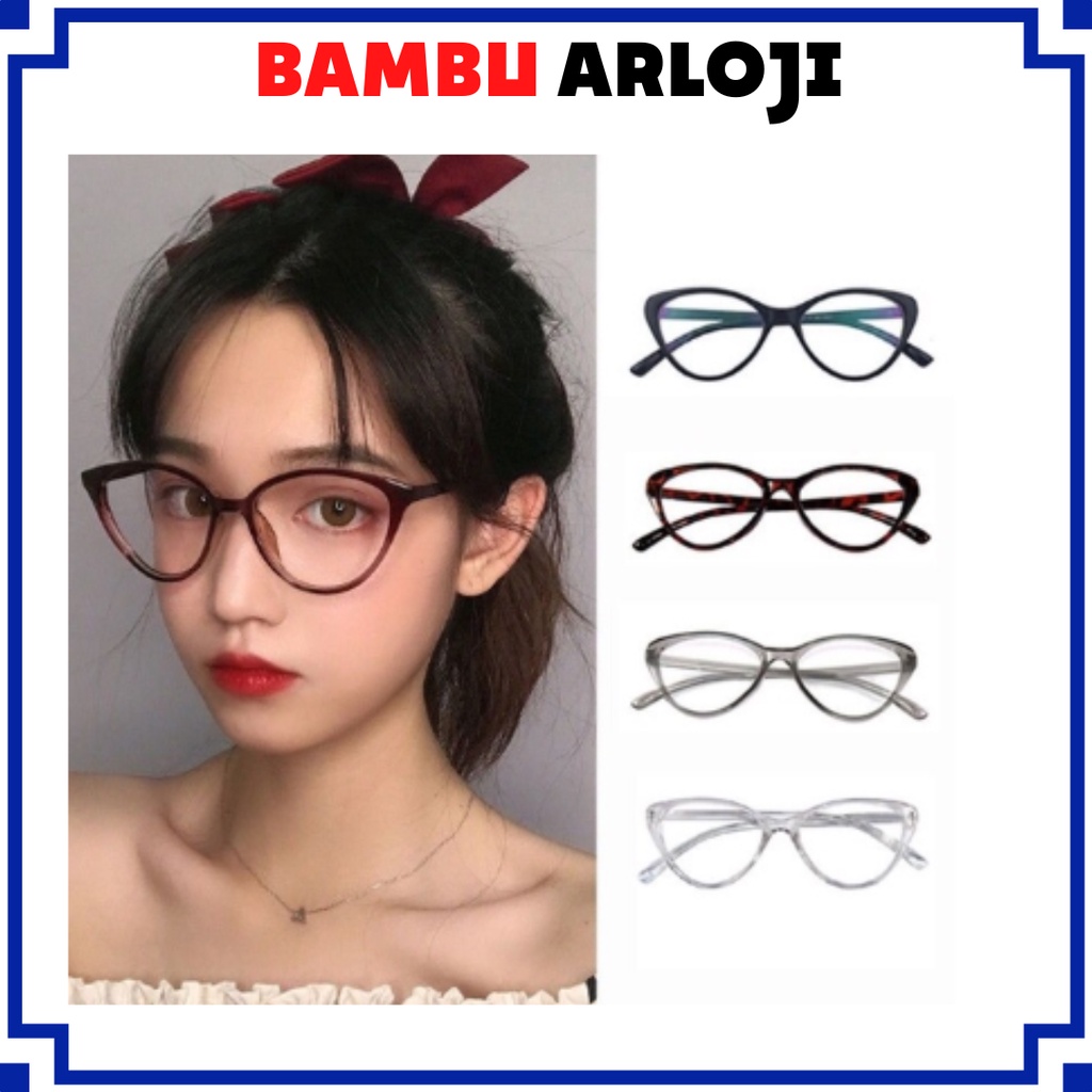 BAJ Kacamata Korea Wanita Anti Radiasi Hp dan Komputer Wanita Fashion Cat Eye Eyeglasses AR02 Korea Style 6605 Kaca Mata Wanita Fashion Mata Kucing Eyeglasses Versatile Retro KC045