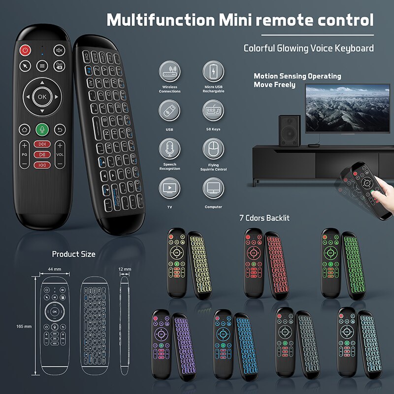 Air Mouse C1200 Wireless Keyboard Fly Remote Control Tv Box Laptop Smart TV