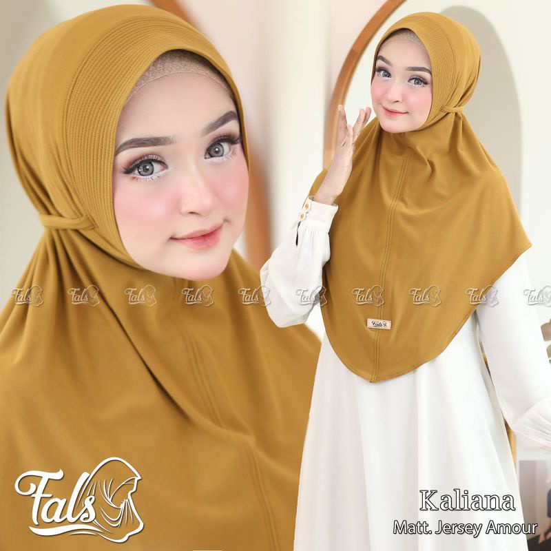 (Ori Fals) KALIANA •jilbab instan jersey amour•kerudung pet tali