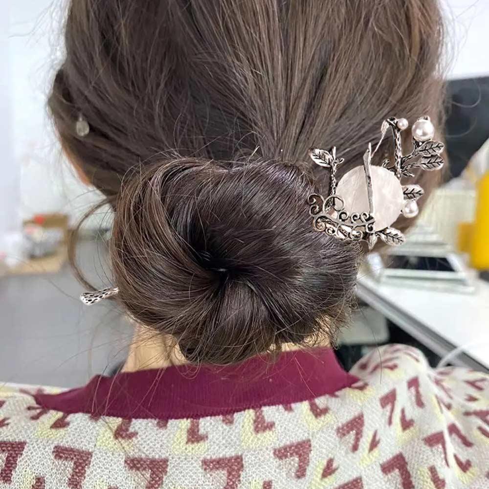 Needway Bulan Rambut Tongkat Antik Fashion Perhiasan Klasik Rambut Disk Hadiah Wanita Perempuan Gaya Cina Women Hair Fork