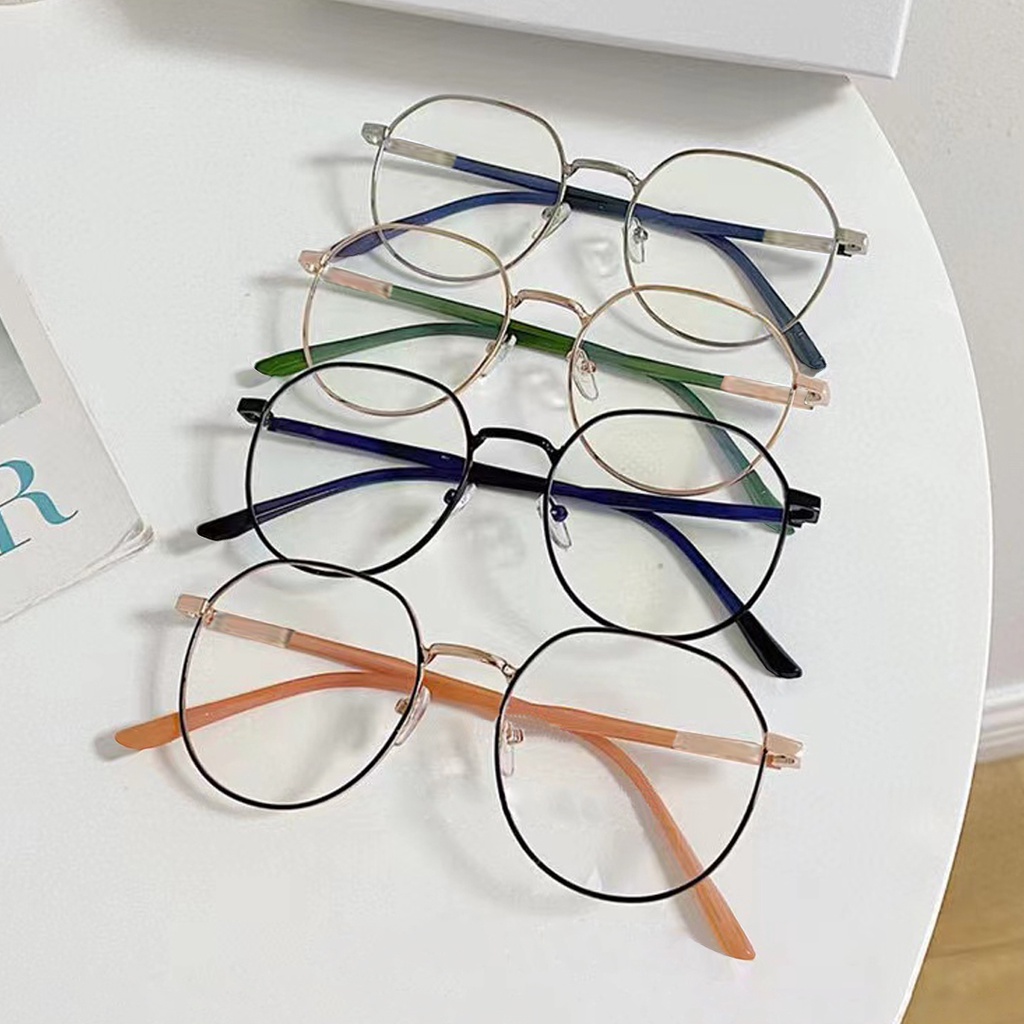 Frame&amp;Lensa Kacamata Bingkai Retro Vintage UV Protection Bahan Metal Fashion Wanita