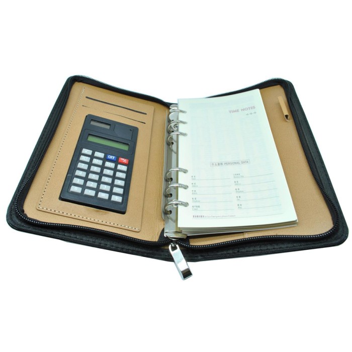 

Pad Buku Catatan Binder Note Cover Kulit With Kalkulator / Binder Notebook