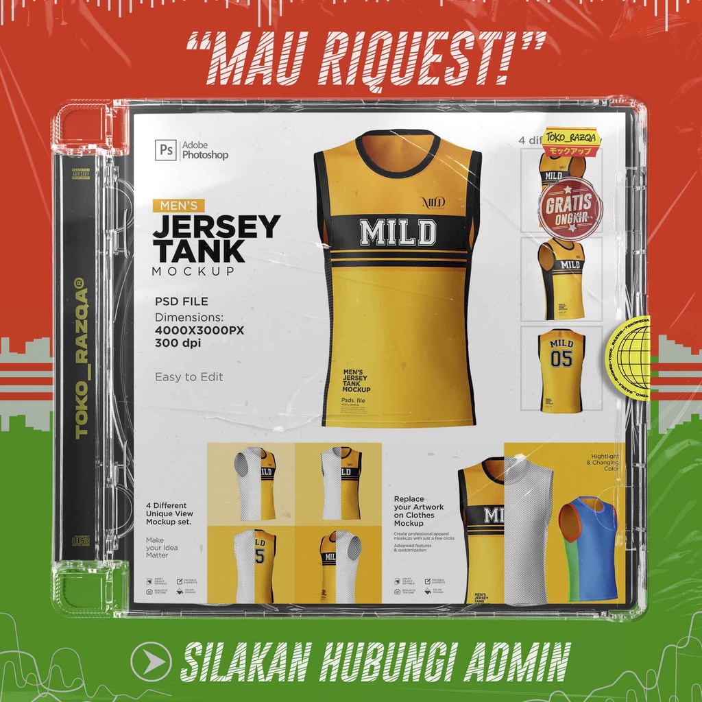 Photoshop Mockup - Tank top Jersey Set Mockup - 030325