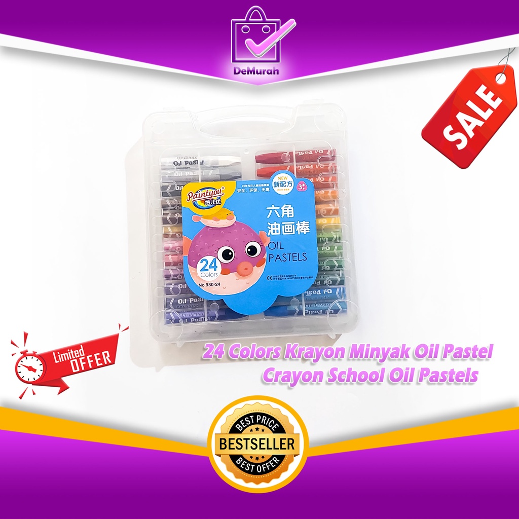 

24 Colors Krayon Minyak Oil Pastel Crayon School Oil Pastels 0862