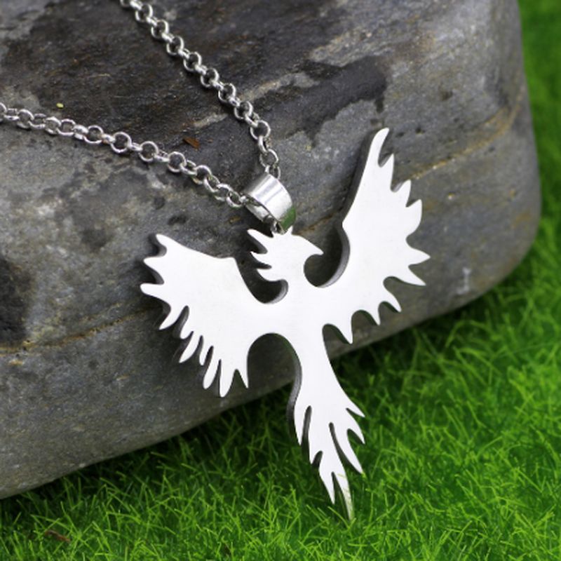 Keren Fashion Thunderbird Kalung Pria Phoenix Bentuk Alloy Liontin Hip Hop Pesta Perhiasan Hadiah