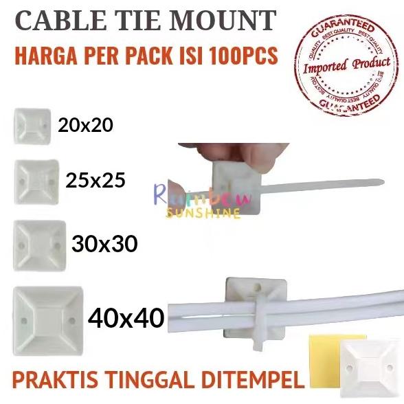 

TIE MOUNT 40x40 CABLE TIE MOUNTS PENGIKAT PENGAIT KABEL TIES