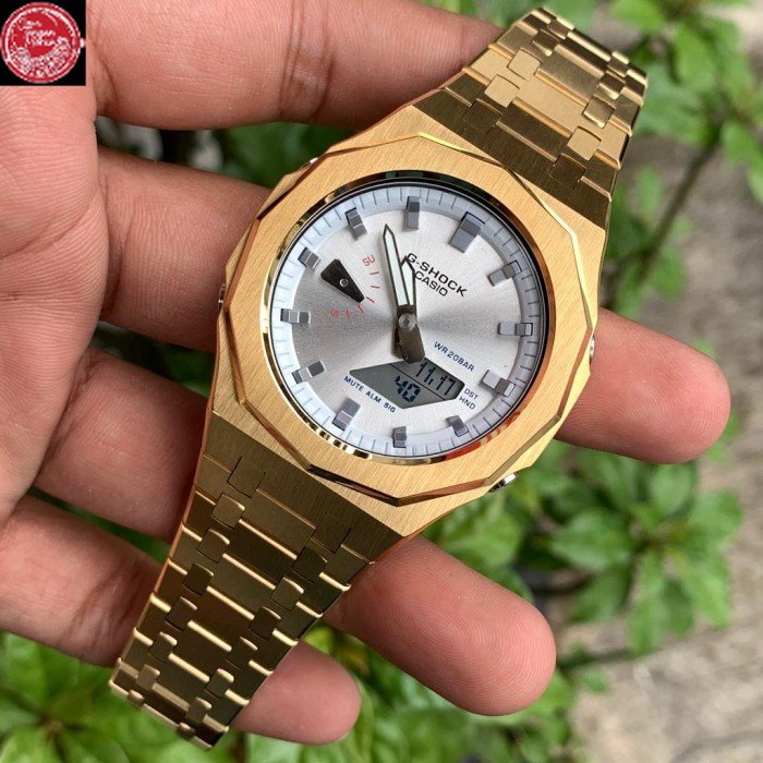 Jam G-Shock GShock GA-2100 GA2100 Original Silver Gold Steel Gen5