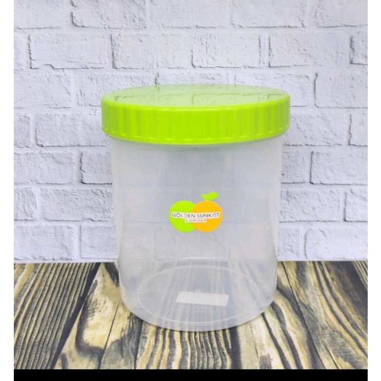 Toples Bulat Tutup Besar TBT-1036 Golden Sunkist / toples plastik tutup drat / toples putar