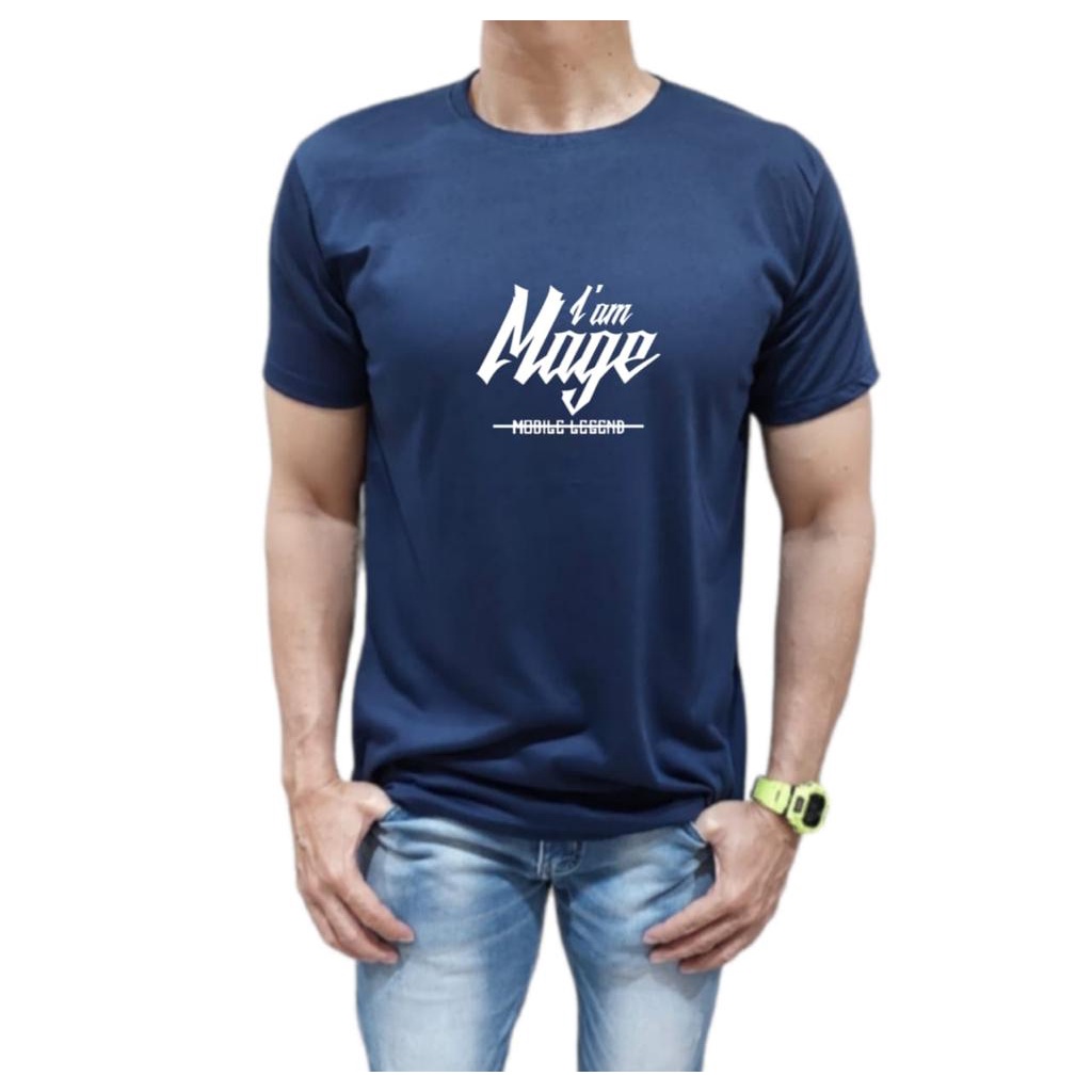 KAOS PRIA BAHAN KATUN MODEL TULISAN I AM MAGE MOBILE LEGEND NYAMAN DIPAKAI TIDAK PANAS