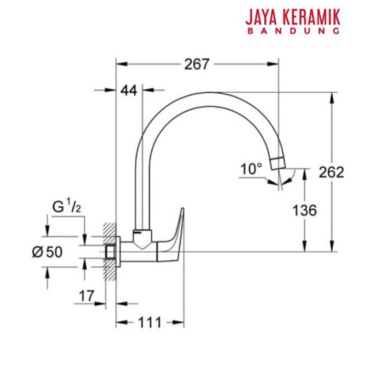 KRAN SINK/KRAN CUCI PIRING TEMBOK/GROHE/ BAULOOP SINK TAP