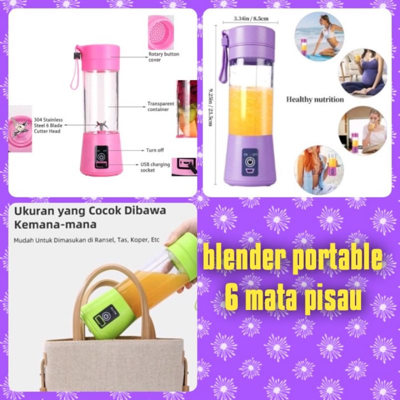 blender portable 6 mata pisau