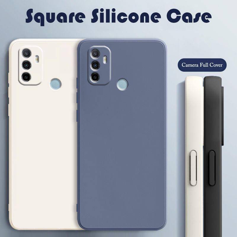 Casing Ponsel Bingkai Persegi Klasik Untuk OPPO A53 A53s A15 A15s A52 A72 A31 A91 A94 A5 A9 2020 4G Soft Liquid Silicone Cover Shell