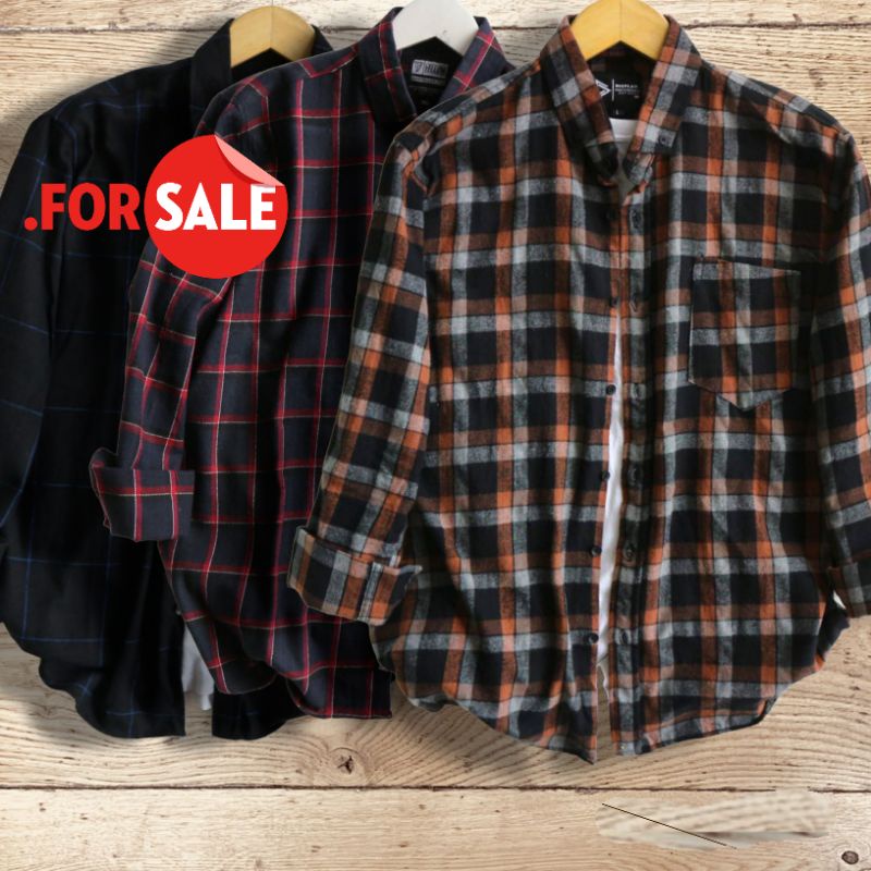 Baju Atasan Pria Kemeja Flanel Lengan Panjang Distro Bahan Flanel Import Kualitas Terbaik Bisa Di Pa